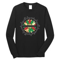 Sunflower Black Girl Queen Black History Month Juneteenth Long Sleeve Shirt