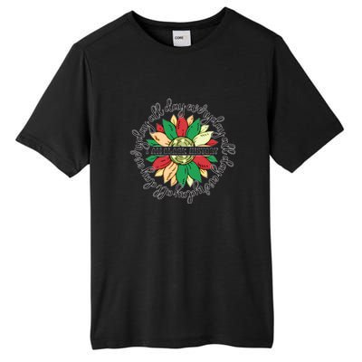 Sunflower Black Girl Queen Black History Month Juneteenth Tall Fusion ChromaSoft Performance T-Shirt