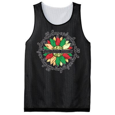 Sunflower Black Girl Queen Black History Month Juneteenth Mesh Reversible Basketball Jersey Tank