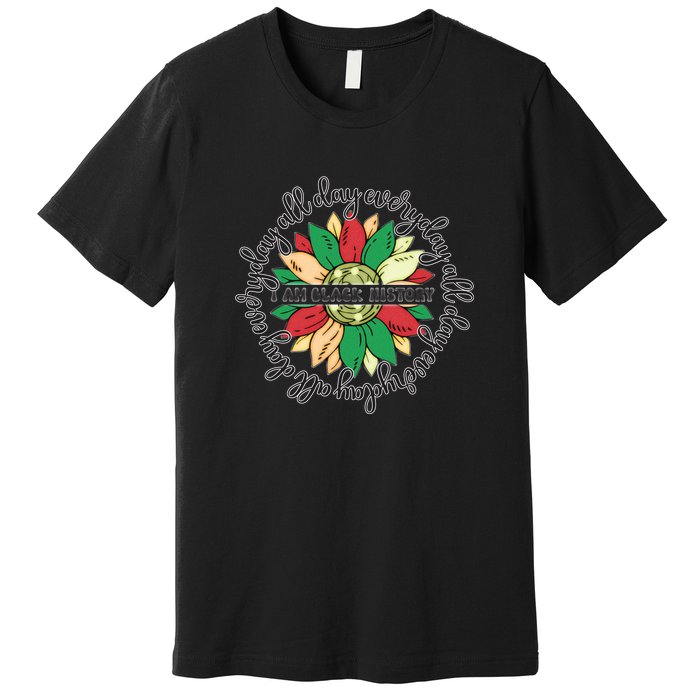 Sunflower Black Girl Queen Black History Month Juneteenth Premium T-Shirt