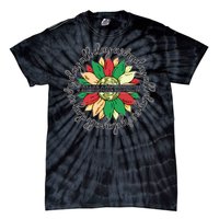 Sunflower Black Girl Queen Black History Month Juneteenth Tie-Dye T-Shirt