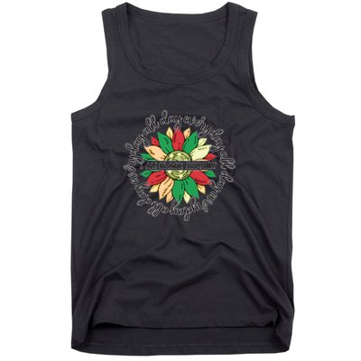 Sunflower Black Girl Queen Black History Month Juneteenth Tank Top