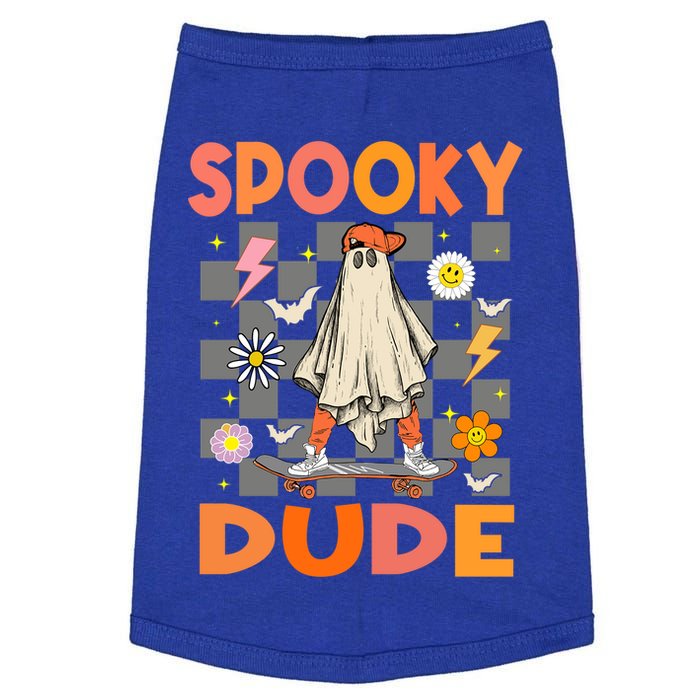 Skateboard Boo Ghost Spooky Dude Hippie Halloween Costumes Gift Doggie Tank