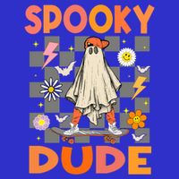 Skateboard Boo Ghost Spooky Dude Hippie Halloween Costumes Gift 16 in Basic Backpack