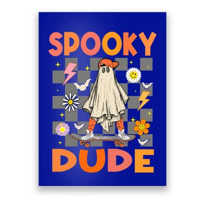 Skateboard Boo Ghost Spooky Dude Hippie Halloween Costumes Gift Poster