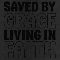 Saved By Grace Living In Faith Inspirational Biblical 7 Panel Mesh Trucker Snapback Hat