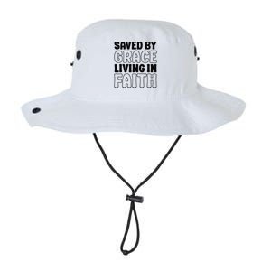 Saved By Grace Living In Faith Inspirational Biblical Legacy Cool Fit Booney Bucket Hat