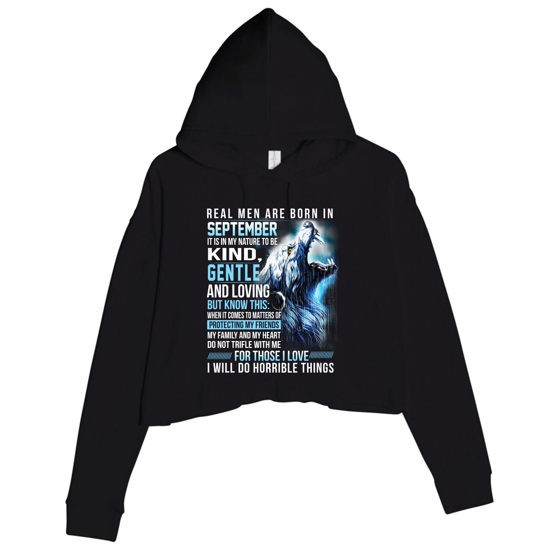 September Birthday Gift Crop Fleece Hoodie
