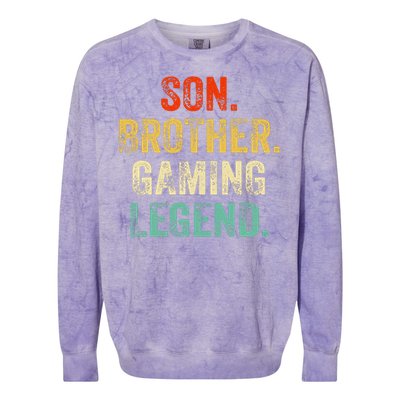 Son Brother Gaming Legend Gamer Gaming Colorblast Crewneck Sweatshirt