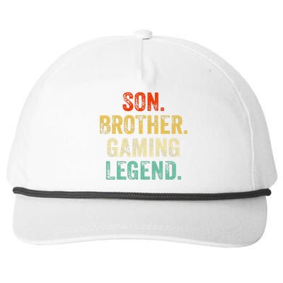 Son Brother Gaming Legend Gamer Gaming Snapback Five-Panel Rope Hat