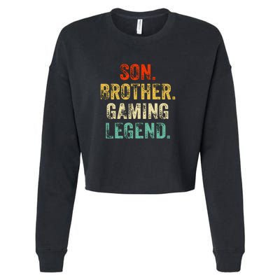 Son Brother Gaming Legend Gamer Gaming Cropped Pullover Crew