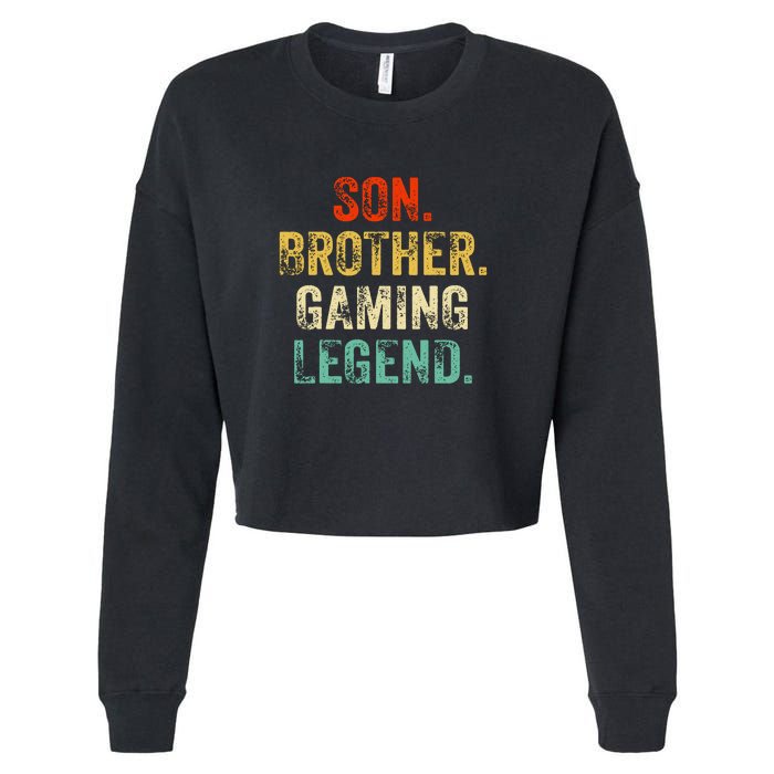 Son Brother Gaming Legend Gamer Gaming Cropped Pullover Crew