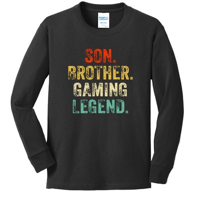 Son Brother Gaming Legend Gamer Gaming Kids Long Sleeve Shirt