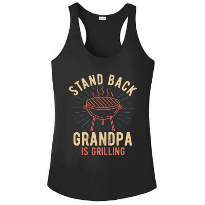 Stand Back Grandpa Is Grilling Vintage Gift For Him BBQ Fun Ladies PosiCharge Competitor Racerback Tank