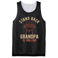 Stand Back Grandpa Is Grilling Vintage Gift For Him BBQ Fun Mesh Reversible Basketball Jersey Tank