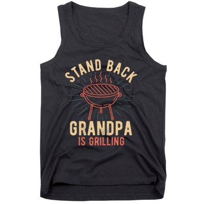 Stand Back Grandpa Is Grilling Vintage Gift For Him BBQ Fun Tank Top