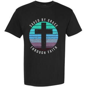 Saved By Grace Through Faith Ephesians 28 Bible Religious Garment-Dyed Heavyweight T-Shirt