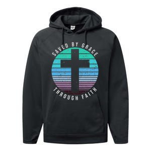 Saved By Grace Through Faith Ephesians 28 Bible Religious Performance Fleece Hoodie