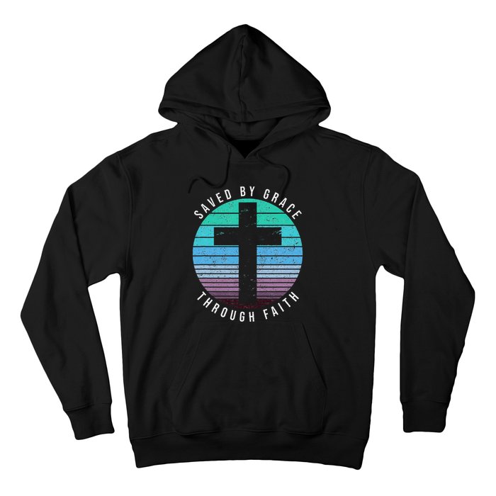 Saved By Grace Through Faith Ephesians 28 Bible Religious Hoodie