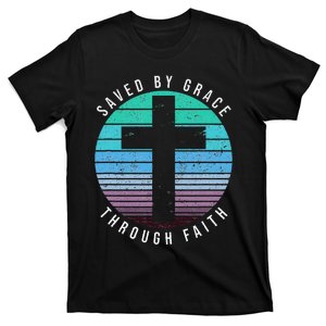 Saved By Grace Through Faith Ephesians 28 Bible Religious T-Shirt