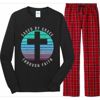 Saved By Grace Through Faith Ephesians 28 Bible Religious Long Sleeve Pajama Set