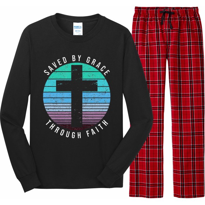 Saved By Grace Through Faith Ephesians 28 Bible Religious Long Sleeve Pajama Set