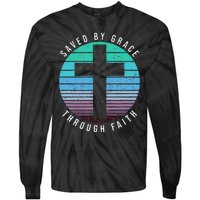 Saved By Grace Through Faith Ephesians 28 Bible Religious Tie-Dye Long Sleeve Shirt