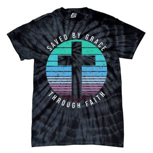 Saved By Grace Through Faith Ephesians 28 Bible Religious Tie-Dye T-Shirt