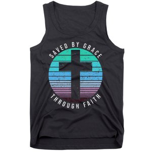 Saved By Grace Through Faith Ephesians 28 Bible Religious Tank Top