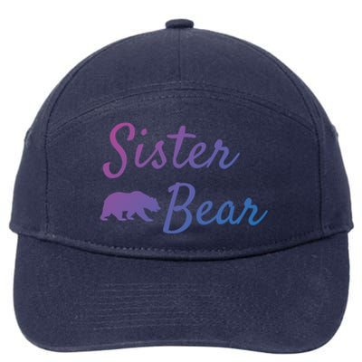 Sister Bear Gift Christmas Papa Bear Mama Bear Bear Meaningful Gift 7-Panel Snapback Hat