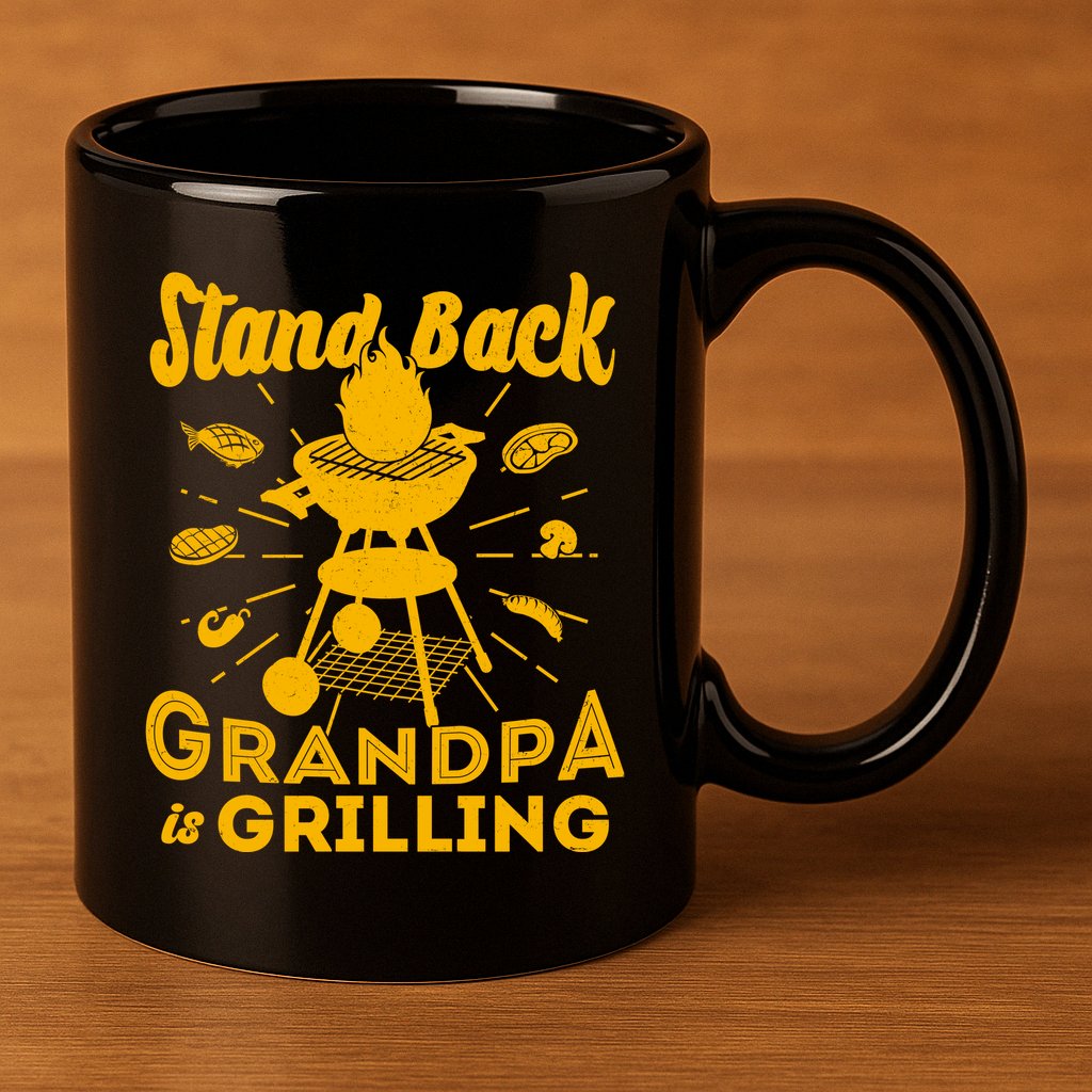 Stand Back Grandpa Is Grilling 11oz C Handle Ceramic Mug