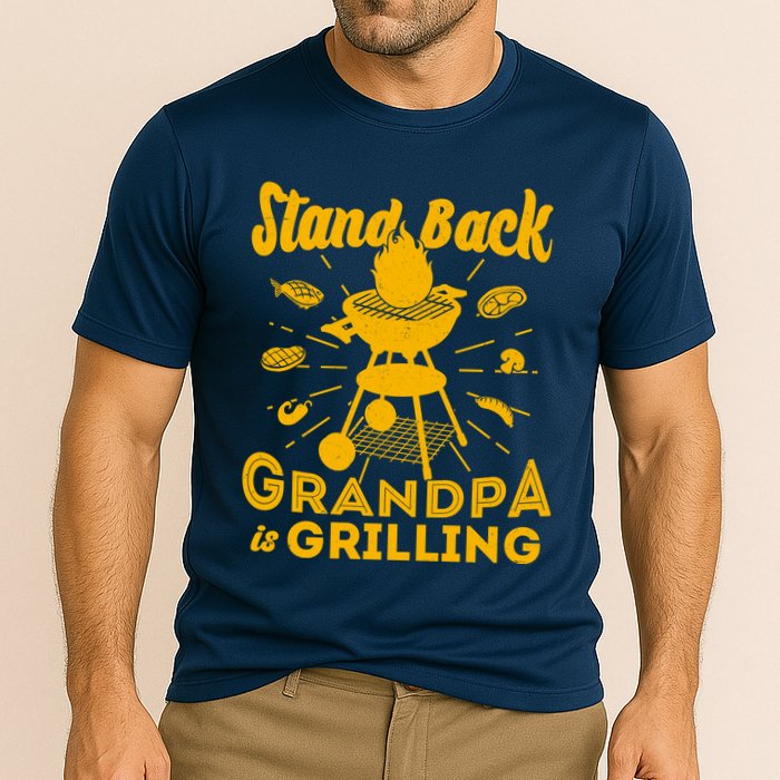 Stand Back Grandpa Is Grilling Cooling Performance Crew T-Shirt