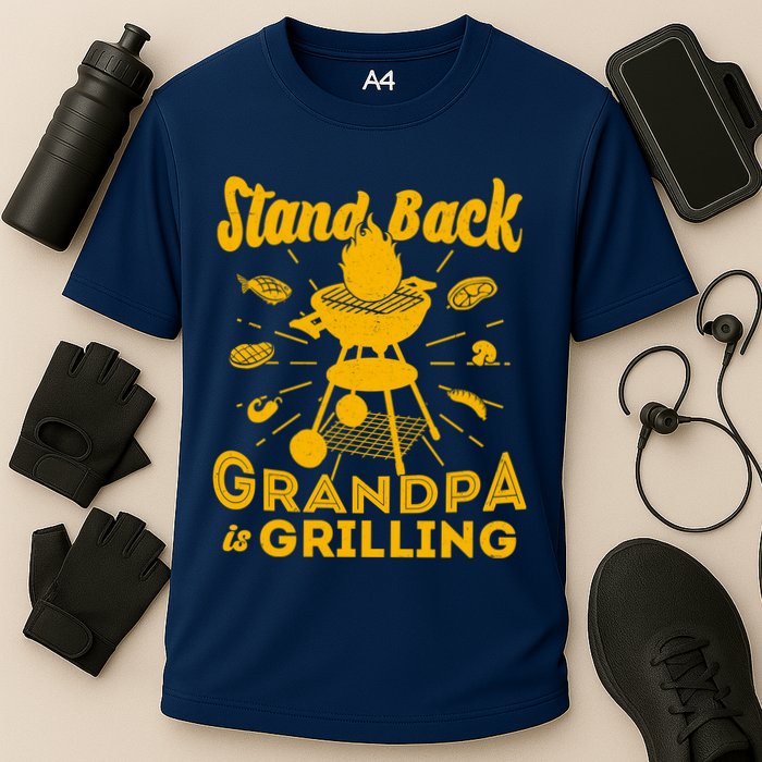 Stand Back Grandpa Is Grilling Cooling Performance Crew T-Shirt