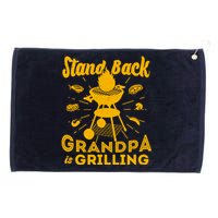 Stand Back Grandpa Is Grilling Grommeted Golf Towel