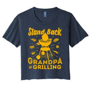 Stand Back Grandpa Is Grilling Women's Crop Top Tee