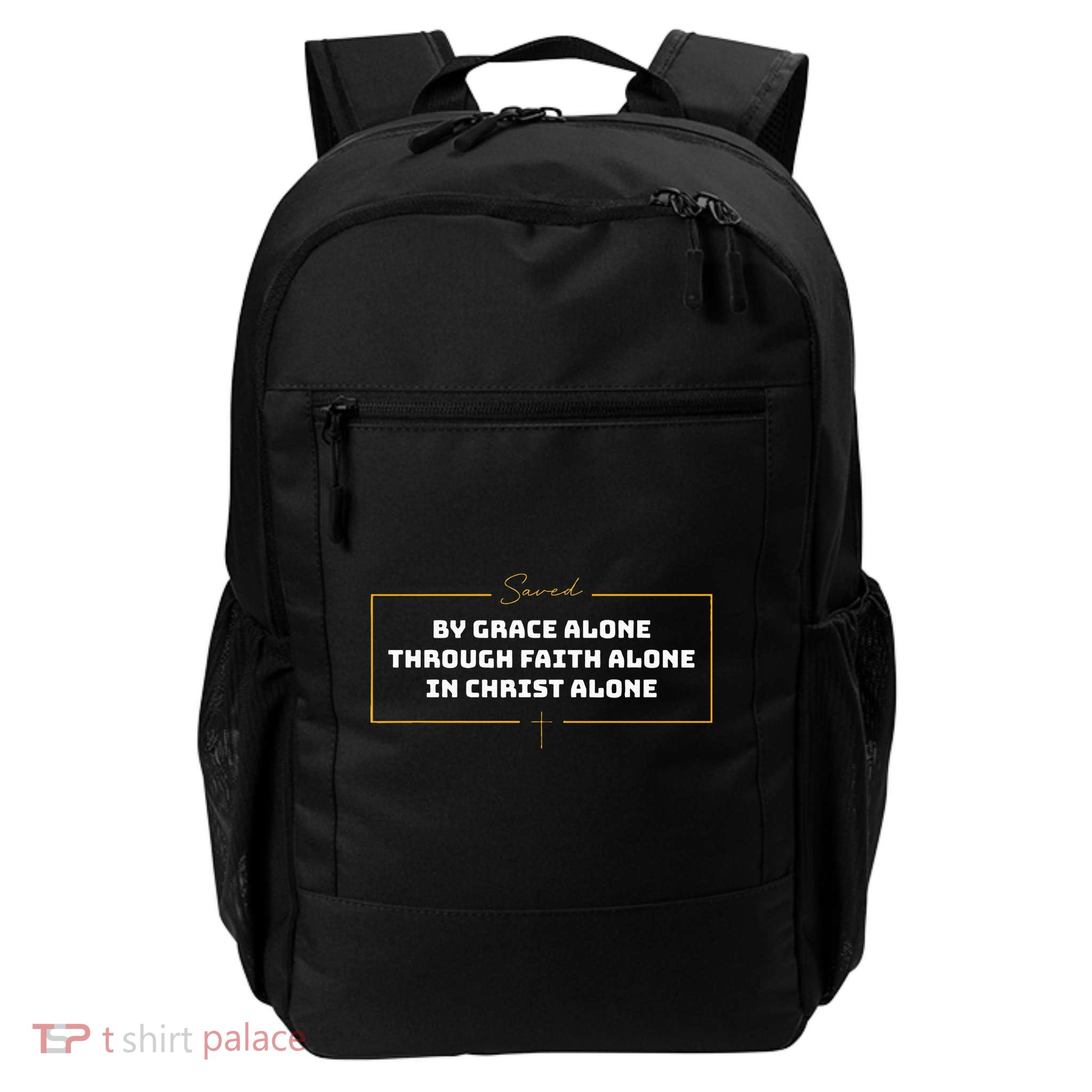 Saved By Grace Alone Solas Of Reformed Theology Christian Daily Commute Backpack