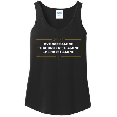 Saved By Grace Alone Solas Of Reformed Theology Christian Ladies Essential Tank