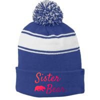 Sister Bear Gift Christmas Papa Bear Mama Bear Bear Meaningful Gift Stripe Pom Pom Beanie