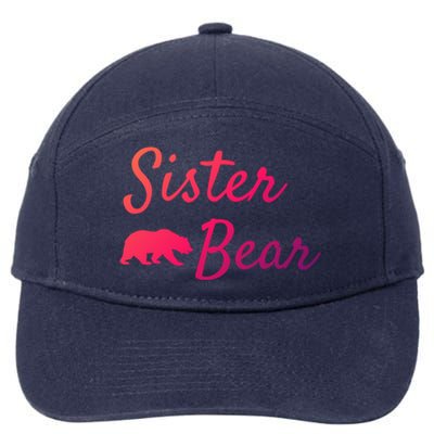 Sister Bear Gift Christmas Papa Bear Mama Bear Bear Meaningful Gift 7-Panel Snapback Hat