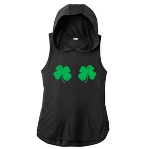 Shamrock Boobs Gift Irish St Patricks Day Gift Cool Gift Ladies PosiCharge Tri-Blend Wicking Draft Hoodie Tank