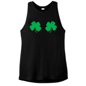 Shamrock Boobs Gift Irish St Patricks Day Gift Cool Gift Ladies PosiCharge Tri-Blend Wicking Tank