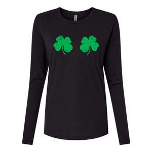 Shamrock Boobs Gift Irish St Patricks Day Gift Cool Gift Womens Cotton Relaxed Long Sleeve T-Shirt