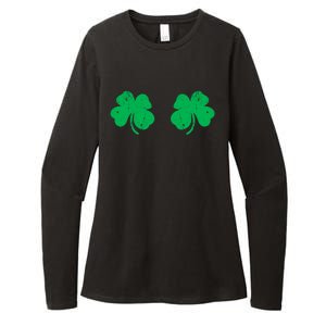 Shamrock Boobs Gift Irish St Patricks Day Gift Cool Gift Womens CVC Long Sleeve Shirt