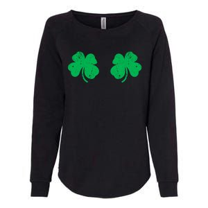 Shamrock Boobs Gift Irish St Patricks Day Gift Cool Gift Womens California Wash Sweatshirt