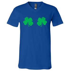 Shamrock Boobs Gift Irish St Patricks Day Gift Cool Gift V-Neck T-Shirt