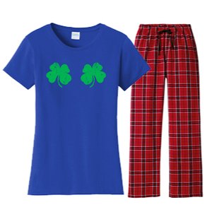 Shamrock Boobs Gift Irish St Patricks Day Gift Cool Gift Women's Flannel Pajama Set