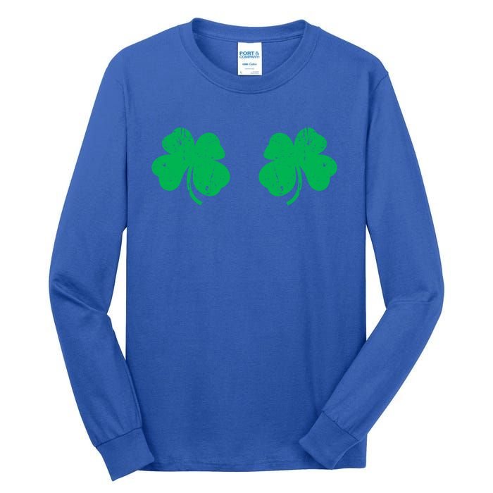 Shamrock Boobs Gift Irish St Patricks Day Gift Cool Gift Tall Long Sleeve T-Shirt