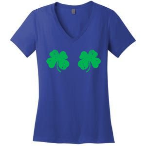 Shamrock Boobs Gift Irish St Patricks Day Gift Cool Gift Women's V-Neck T-Shirt