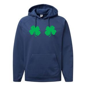 Shamrock Boobs Gift Irish St Patricks Day Gift Cool Gift Performance Fleece Hoodie