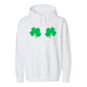 Shamrock Boobs Gift Irish St Patricks Day Gift Cool Gift Garment-Dyed Fleece Hoodie